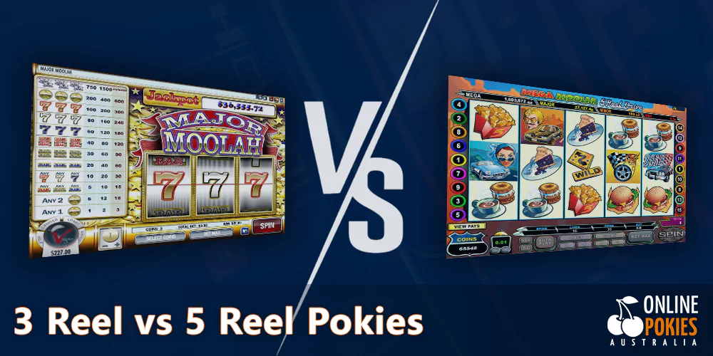 differences between 3-reel and 5-reel pokies