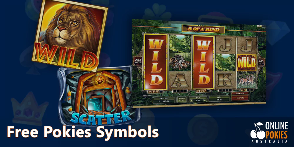 different symbols at Australian free pokies