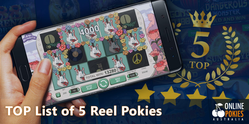 Top 5 popular 5-reel pokies in Australia