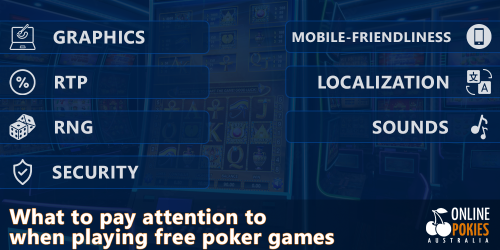 Graphics, RTP, RNG and other components of free pokies