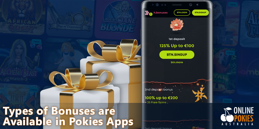 available bonuses and promotions in the Pokies app for real money