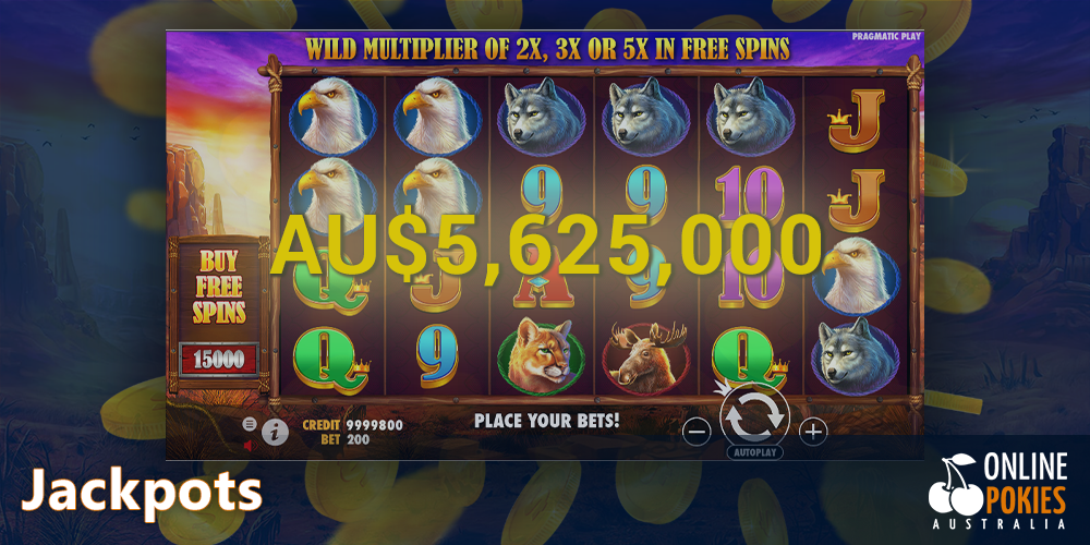 Jackpots at Buffalo King - win AU$5,625,000