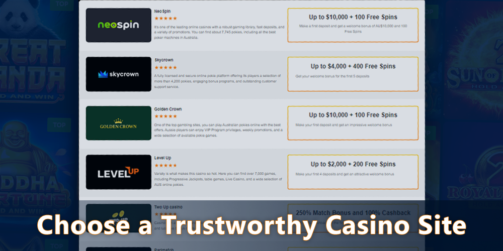 Choose a trustworthy casino site for play Starburst Pokie