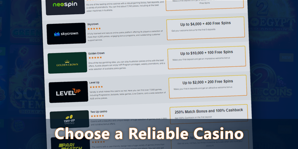 Choose a casino to play Sunrise Reels