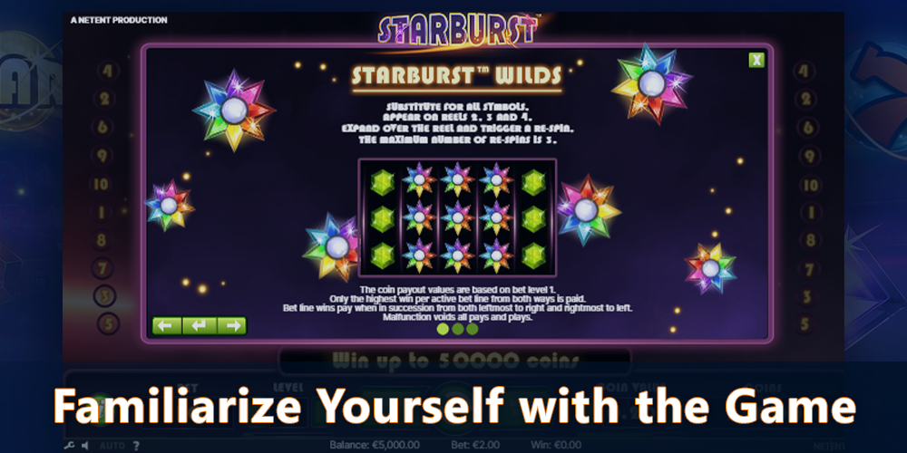 Read the rules of Starburst pokie