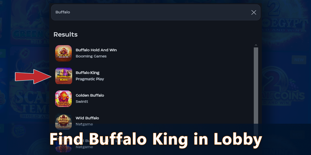 Find Buffalo King Pokie in casino lobby
