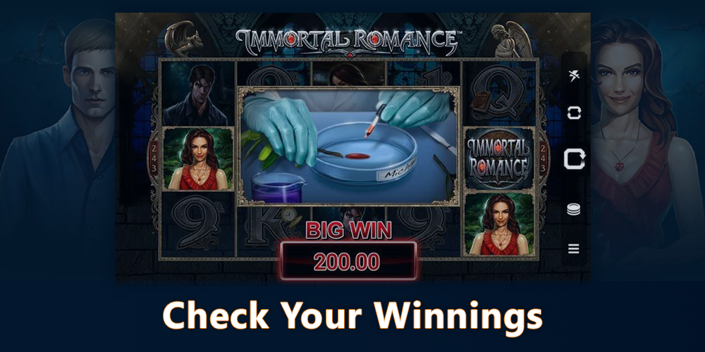 Check your winnings at Immortal Romance