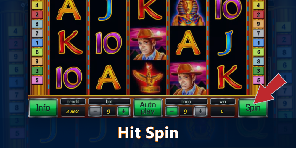 Click Spin to start playing Book of Ra