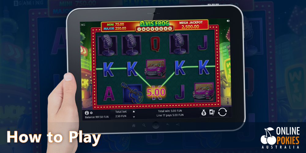 Step-by-step instructions for Aussies on how to start playing Elvis frog in vegas pokie