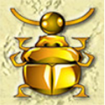 Golden Scarab symbol at Queen of the Nile Pokie