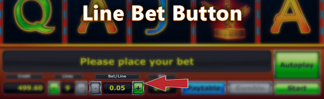 Line Bet button in online pokies