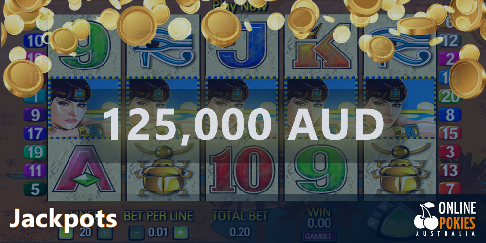 Win Jackpot AU$125000 at Queen of the Nile pokie