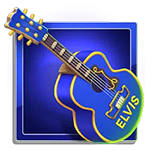 Blue guitar symbol at Elvis frog in vegas pokie