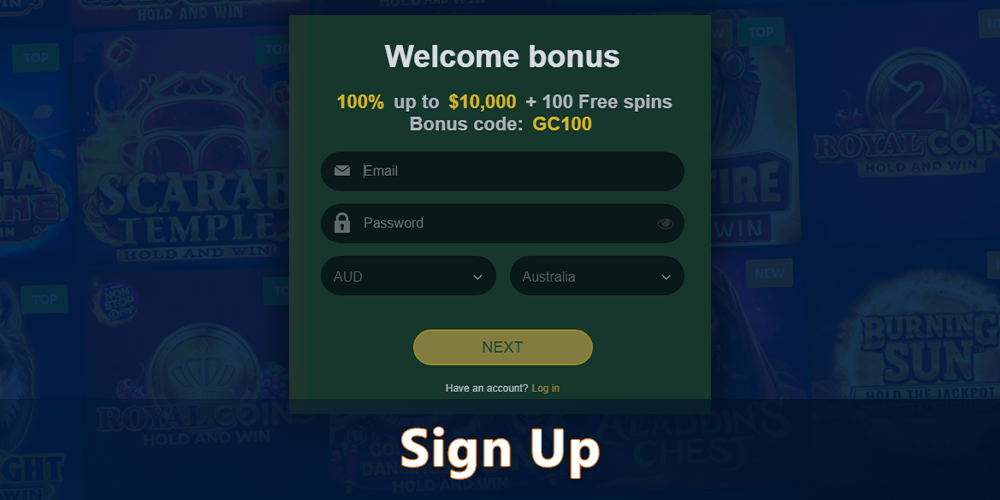 Sign up at online casino to play Queen of the Nile Pokie