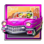 Pink car symbol at Elvis frog in vegas pokie