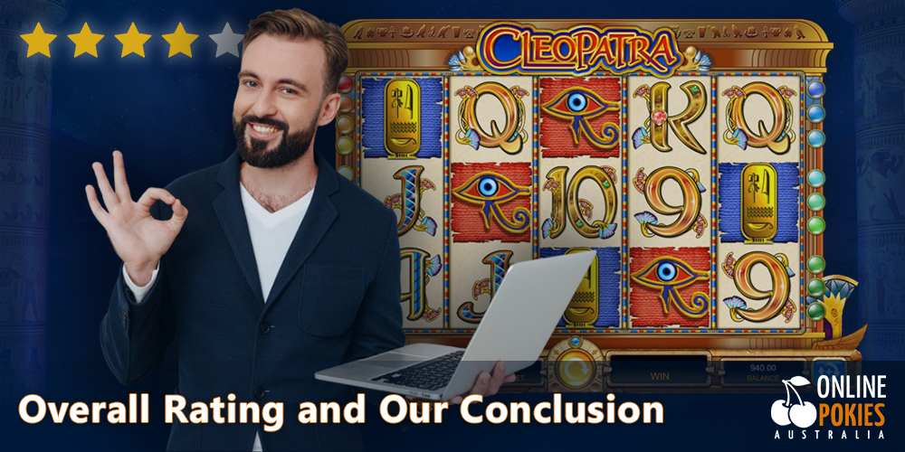 We recommend playing Cleopatra pokie with a 4 star rating