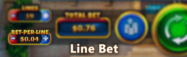 Line bet button in Pokies