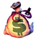 Money bag symbol in cash bandits 3 pokie