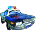 Police car symbol in cash bandits 3 pokie