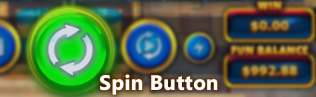 Spin button in Pokies