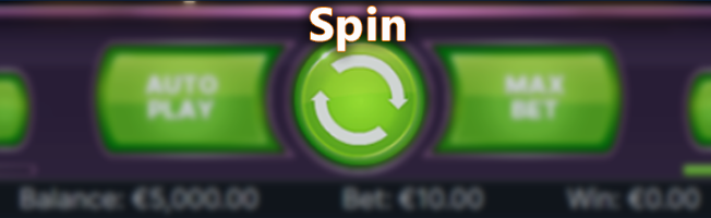 Spin button in Australian Pokies
