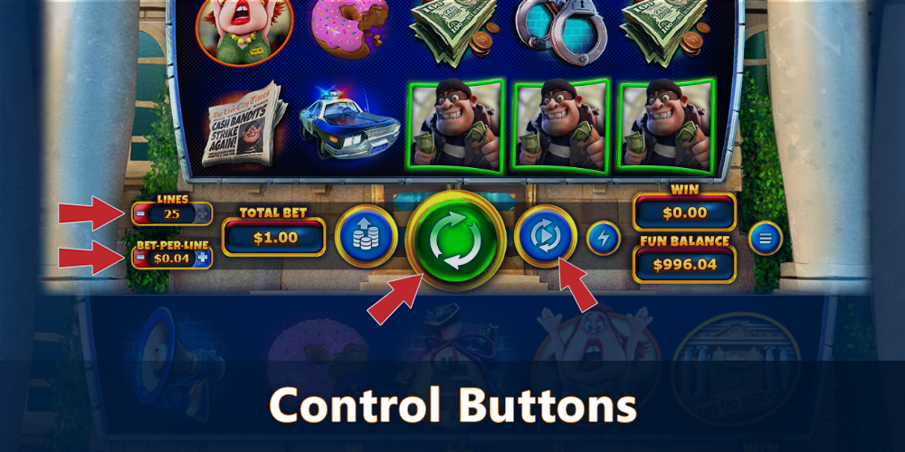 Control buttons in Cash Bandits 3