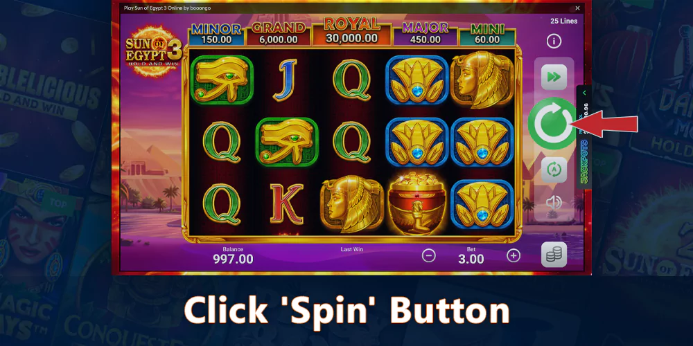 Press the spin button to start playing Pokie