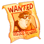 Wanted symbol in Cash Bandits 2 pokie