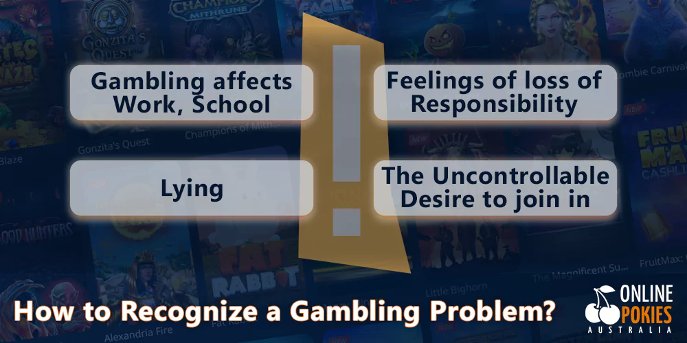 How do Australian gamblers recognize a gambling problem?