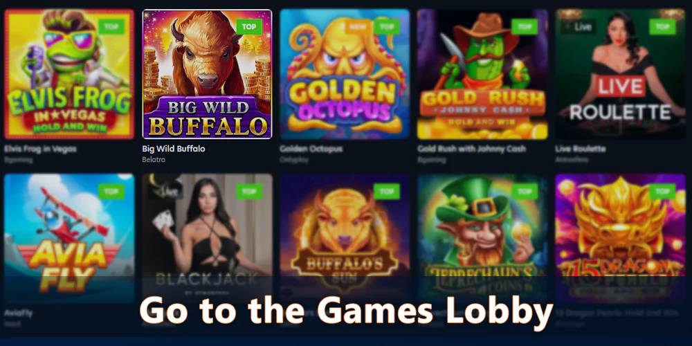 Go to the game Lobby to play Big Wild Buffalo pokie