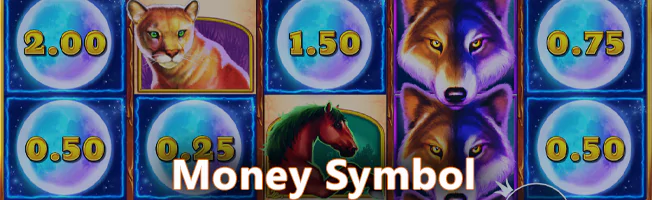 Money Symbol in Wolf Gold pokie