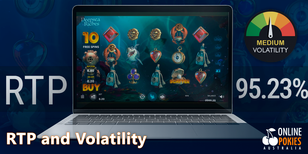 RTP 95,23% and medium volatility in Deepsea Riches pokie