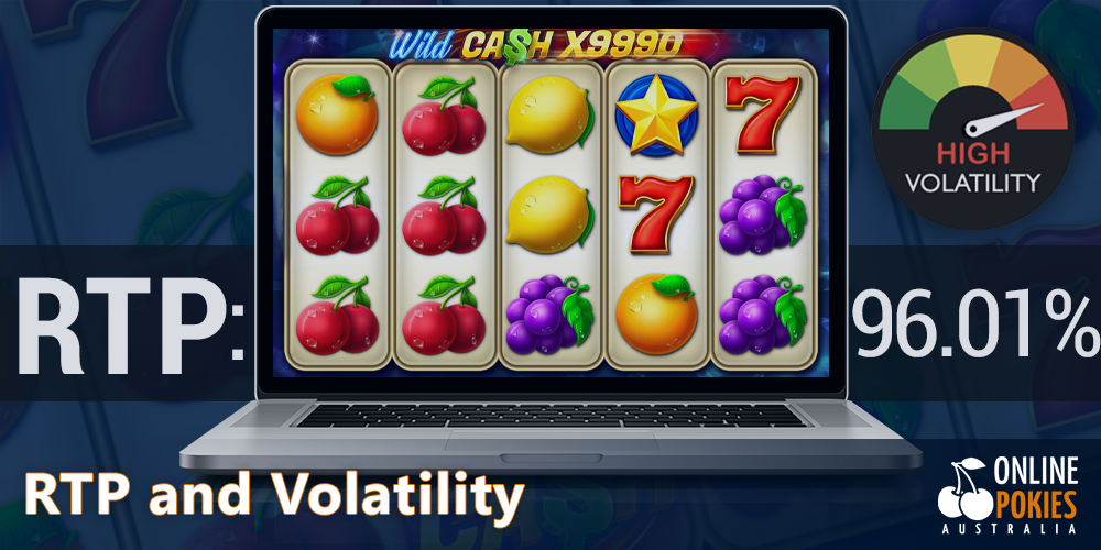 RTP 96.01% and very high volatility in Wild Cash x9990 pokie