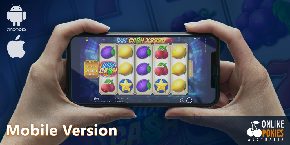 Play Wild Cash x9990 pokie on your mobile phone