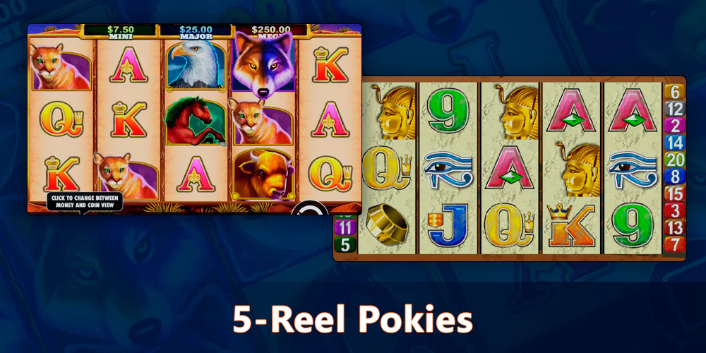 A 5 reel type of online pokies